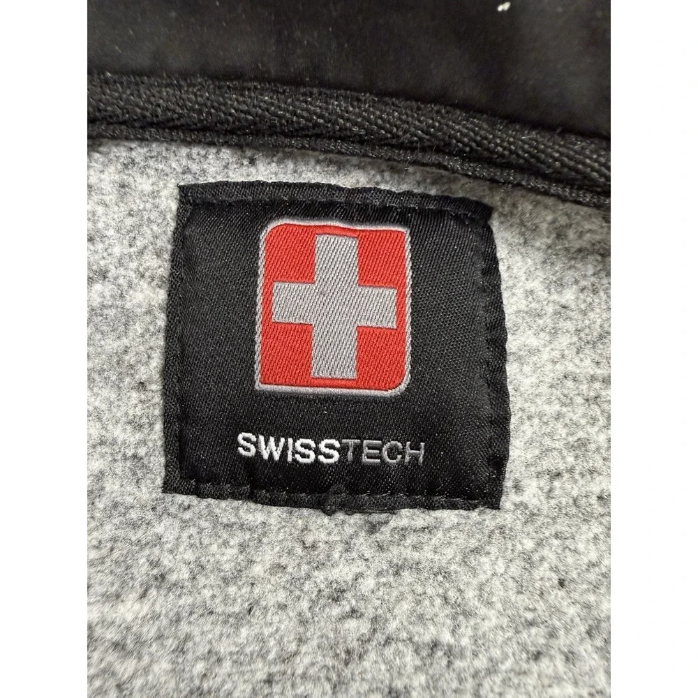 Swiss Tech Men's Fleece Lined Full Zipper Jacket Grey Size XL 46-48 Med Knit
